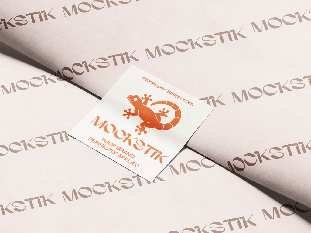 Flat Square Sticker Mockup