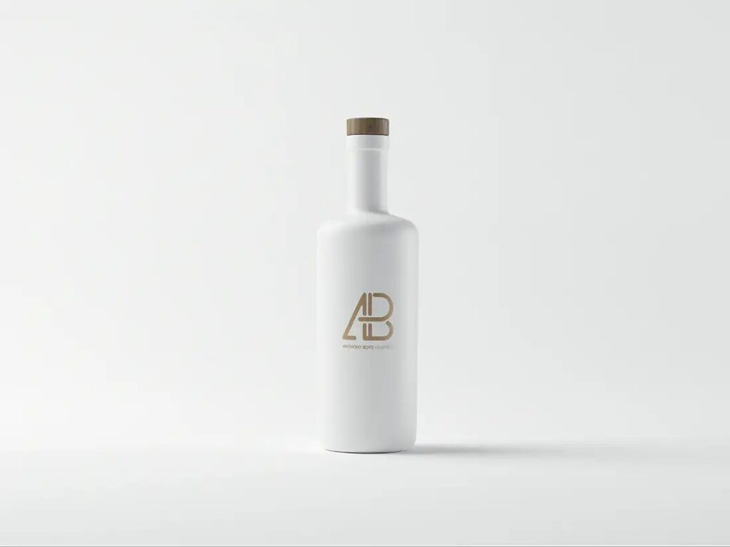 Flawless White Bottle Mockup Placed on a Solid Background