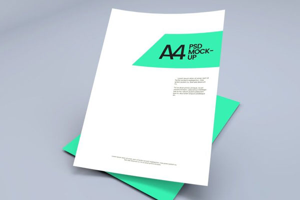 Floating A4 Letterhead Paper Mockup