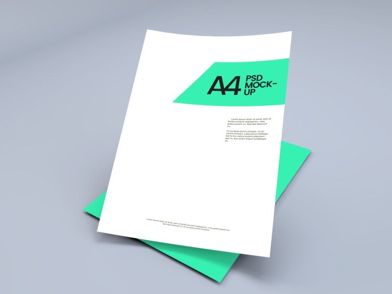 Floating A4 Letterhead Paper Mockup