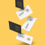 Floating Business Cards Mockup