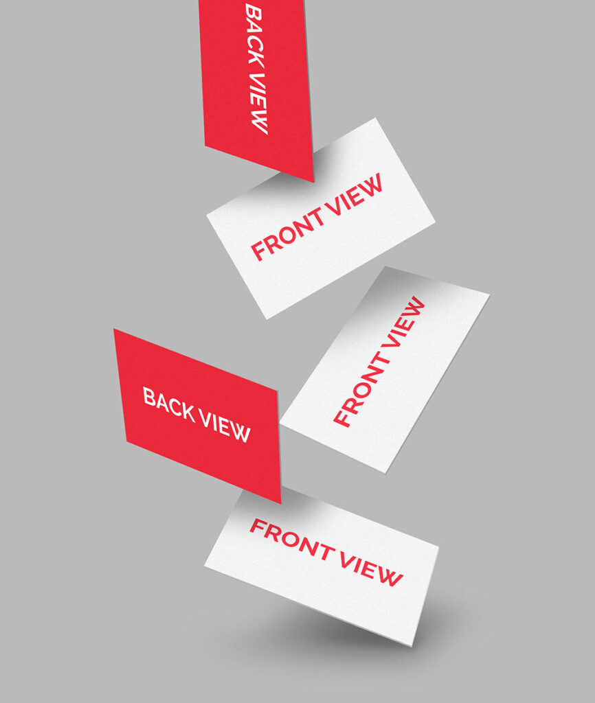 Floating Business Cards Mockup