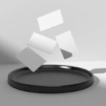 Floating Business Cards Mockup in Front Sight