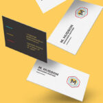 Floating Business Cards Mockup