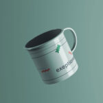 Floating Enamel Mug Mockup in Facing Sight