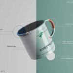 Floating Enamel Mug Mockup in Facing Sight