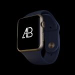 Floating Golden Apple Watch Series Two Mockup