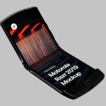 Floating Half-Folded Motorola Razr 2019 Mockup