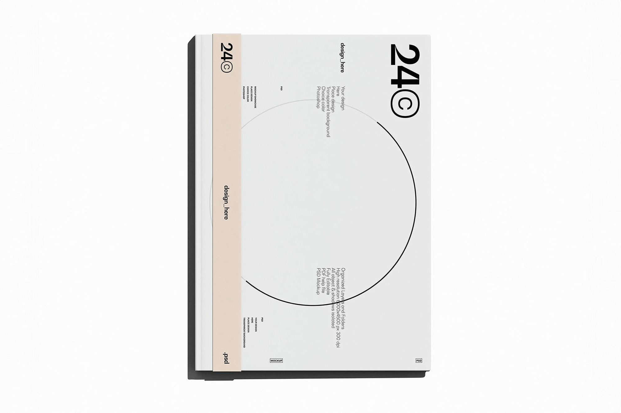 Free Floating Hardcover Book Mockup PSD Template