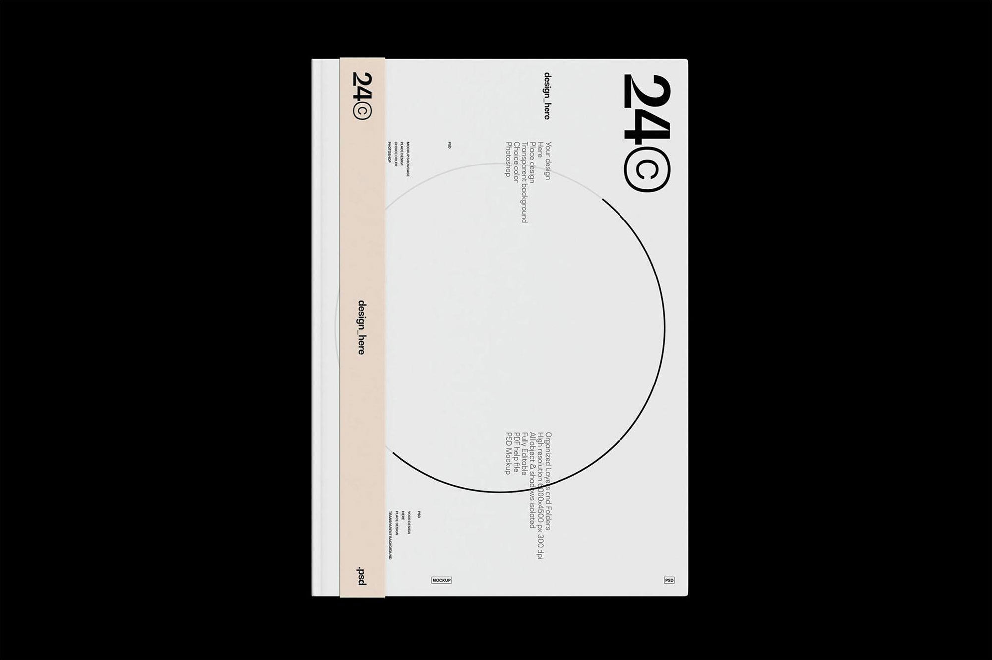 Free Floating Hardcover Book Mockup PSD Template
