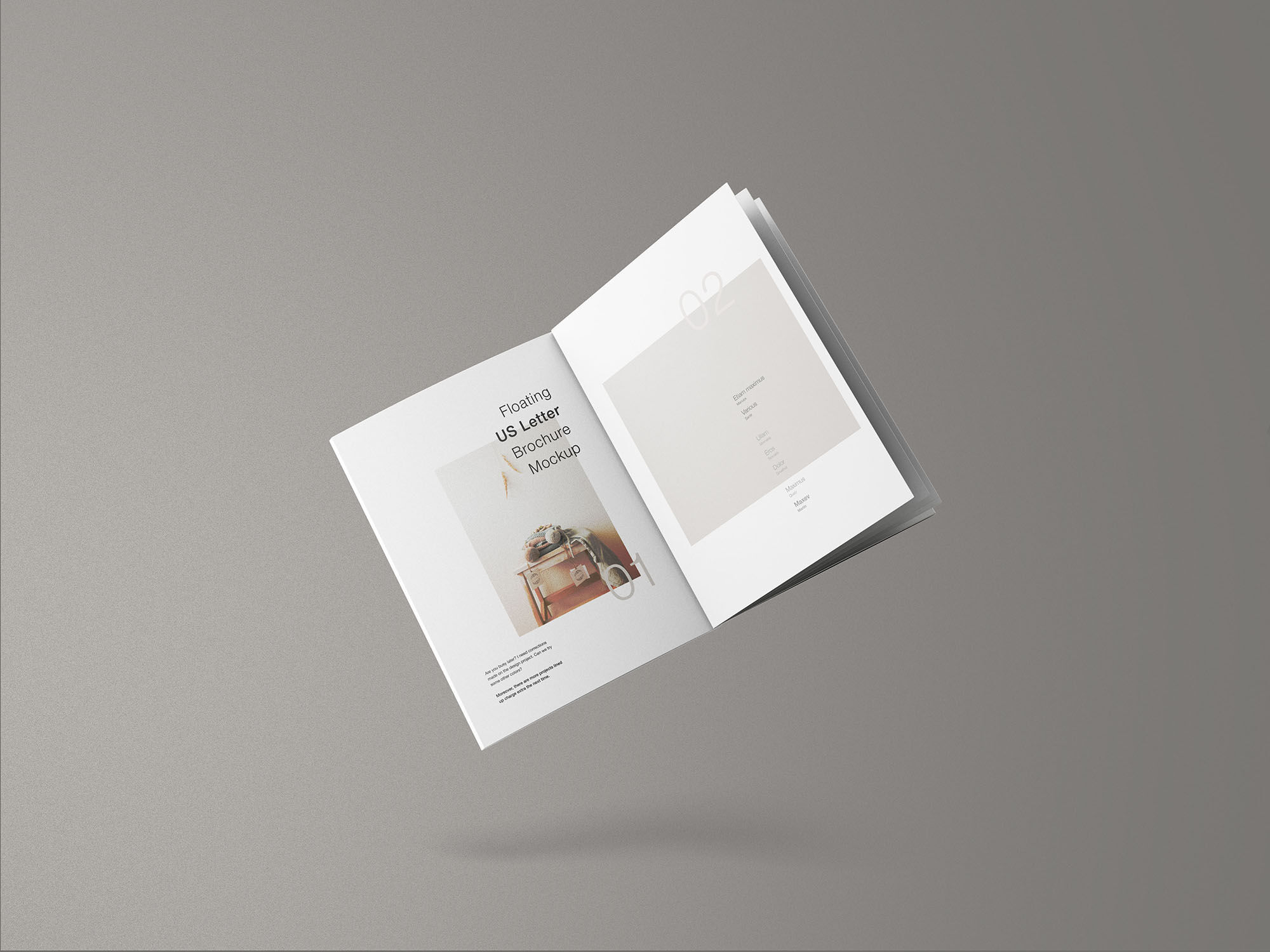 Floating Letter Brochure Mockup FREE PSD