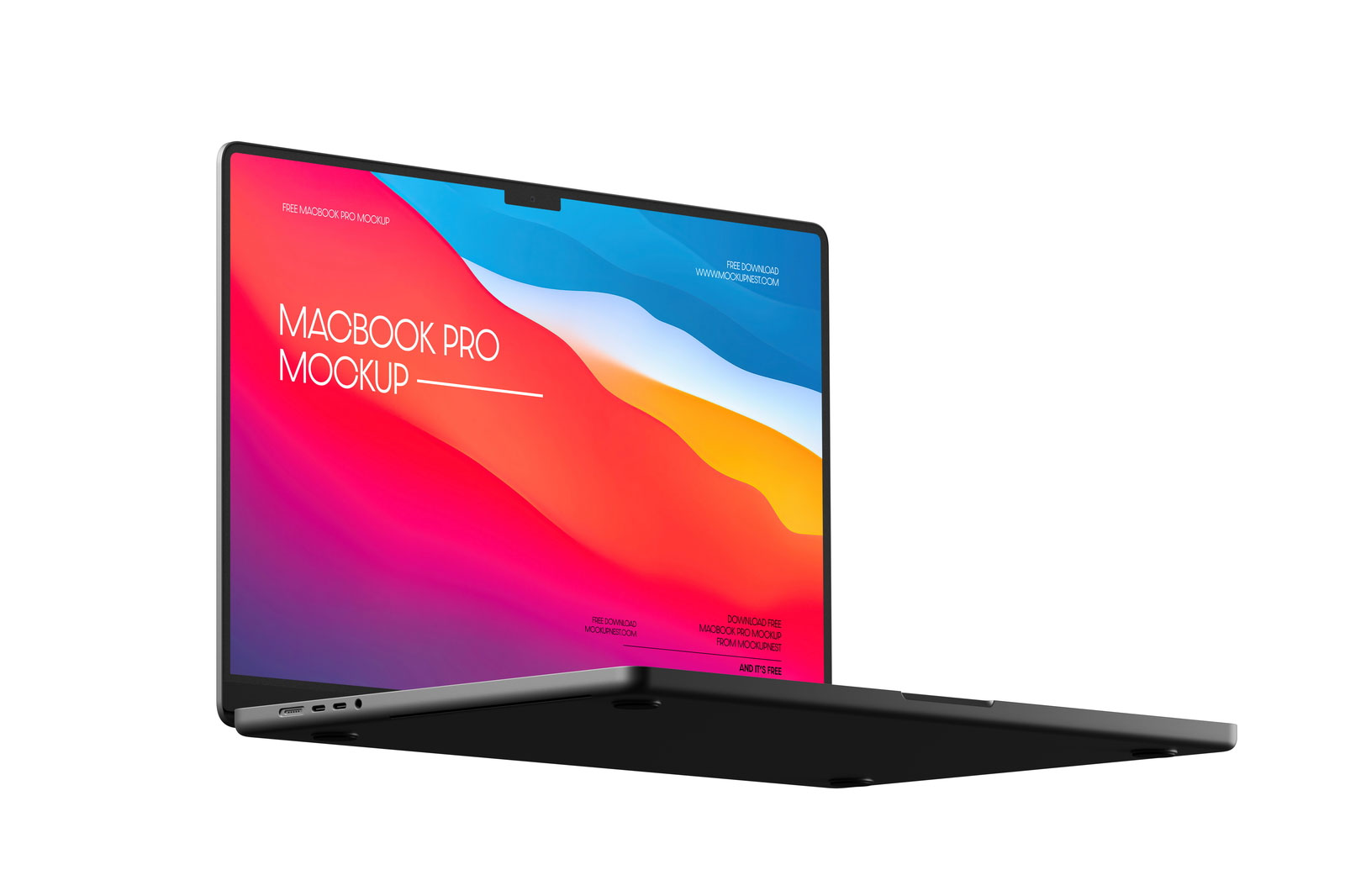Free Floating MacBook Pro Mockup PSD Template