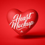 Floating Minimal Heart Balloon Mockup