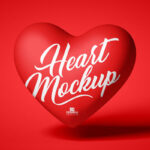 Floating Minimal Heart Balloon Mockup