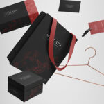 Floating Packaging of Apparel Branding Mockup