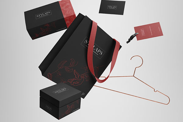 Floating Packaging of Apparel Branding Mockup