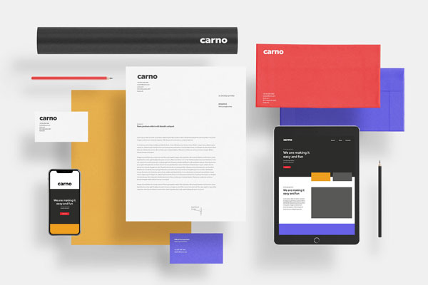 Floating Set of Stationery Branding in Top View Mockup