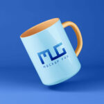 Floating Single and Simple Mug in the Air Mockup