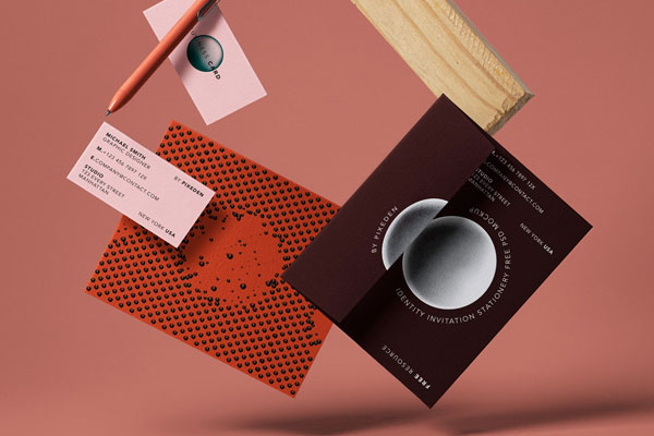 Floating Stationery Invitation Mockup Set