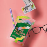 Floating Stationery Mockup in Front View