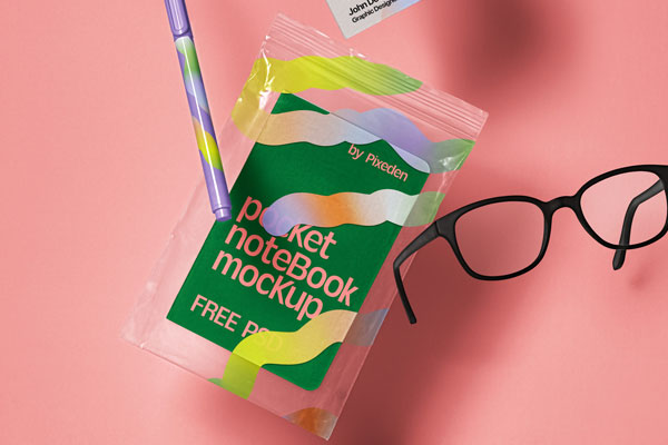 Floating Stationery Mockup in Front View