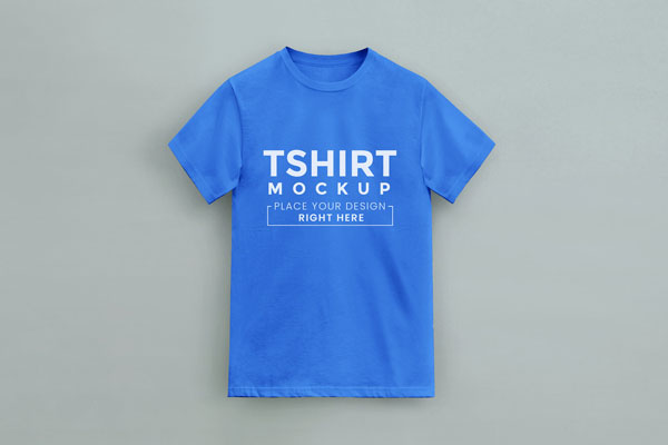 Floating T-Shirt in the Top View Mockup