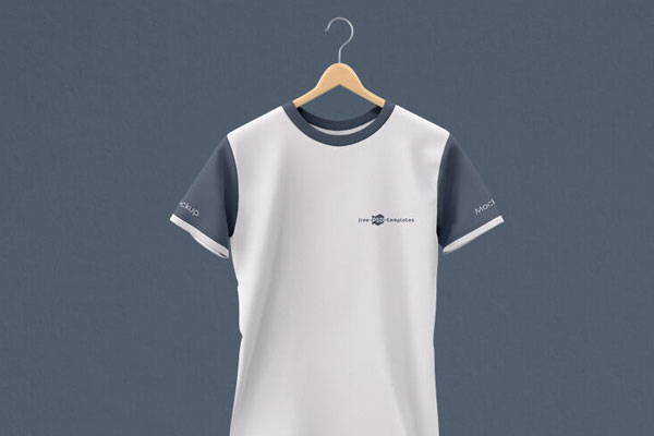 Floating T-Shirt on Hanger in the Front View Mockup