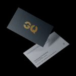 Floating Two Business Cards Mockup from Front and Back Side