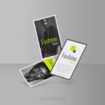 Floating Vertical Business Cards Presentation Mockup