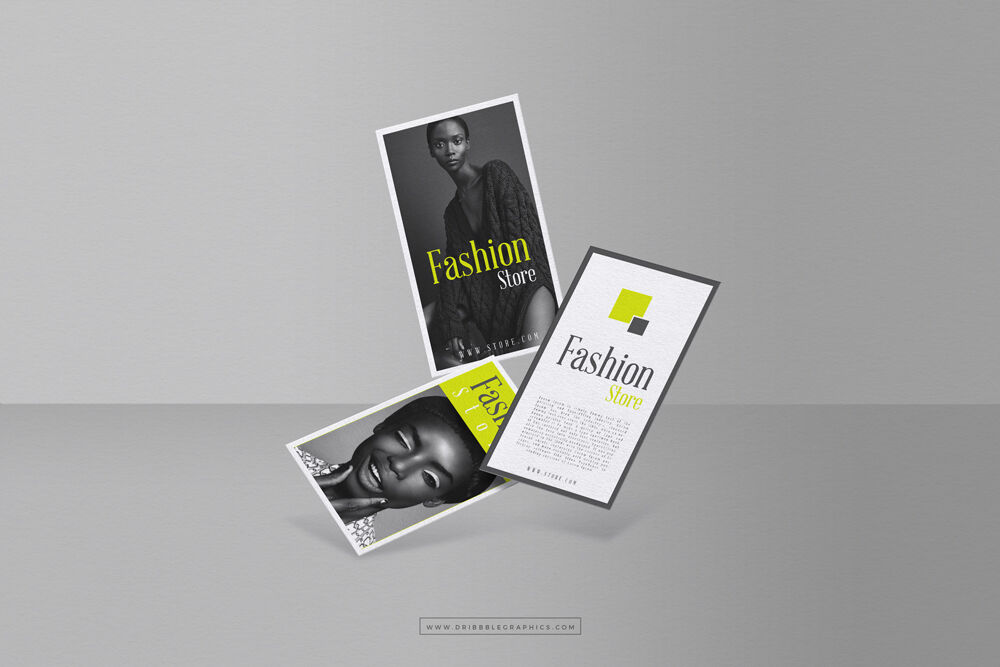 Floating Vertical Business Cards Presentation Mockup
