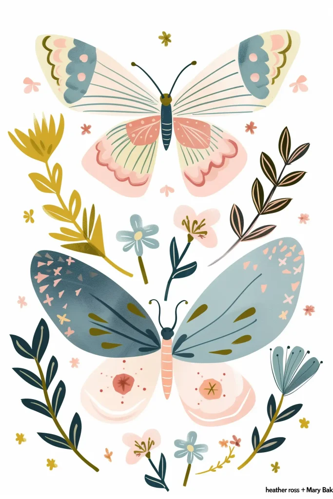 Floral Butterfly Duo ai prompt preview