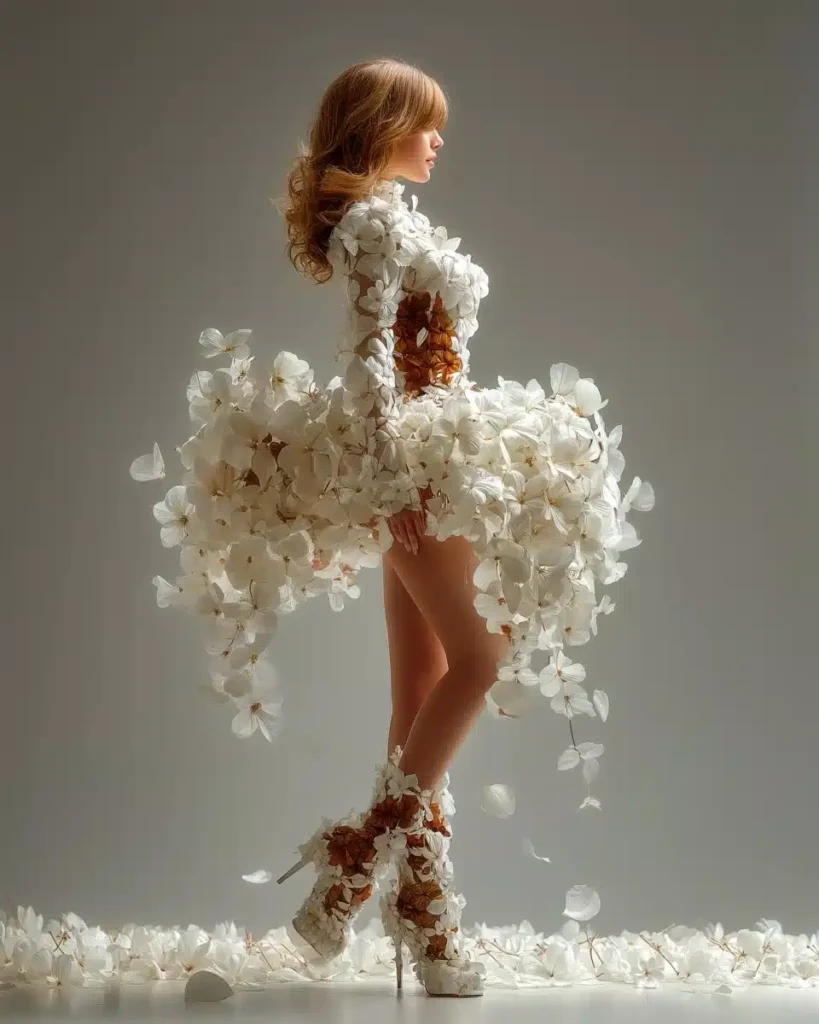 Floral Dress Woman Illustration