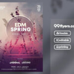 Floral Geometric Spring Party Flyer Template