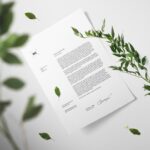 Floral Letterhead Mockup in Perspective Sight