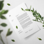 Floral Letterhead Mockup in Perspective Sight