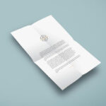 Folded A4 Paper Mockup in the Left Side View