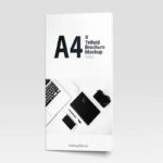 Folded A4 Trifold Brochure Mockup