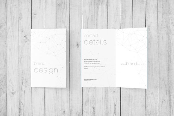 Folded Business Card Mockup in 4 Views