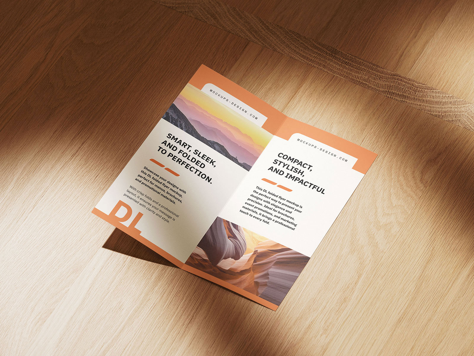 Free Folded DL Flyer Mockup PSD Template