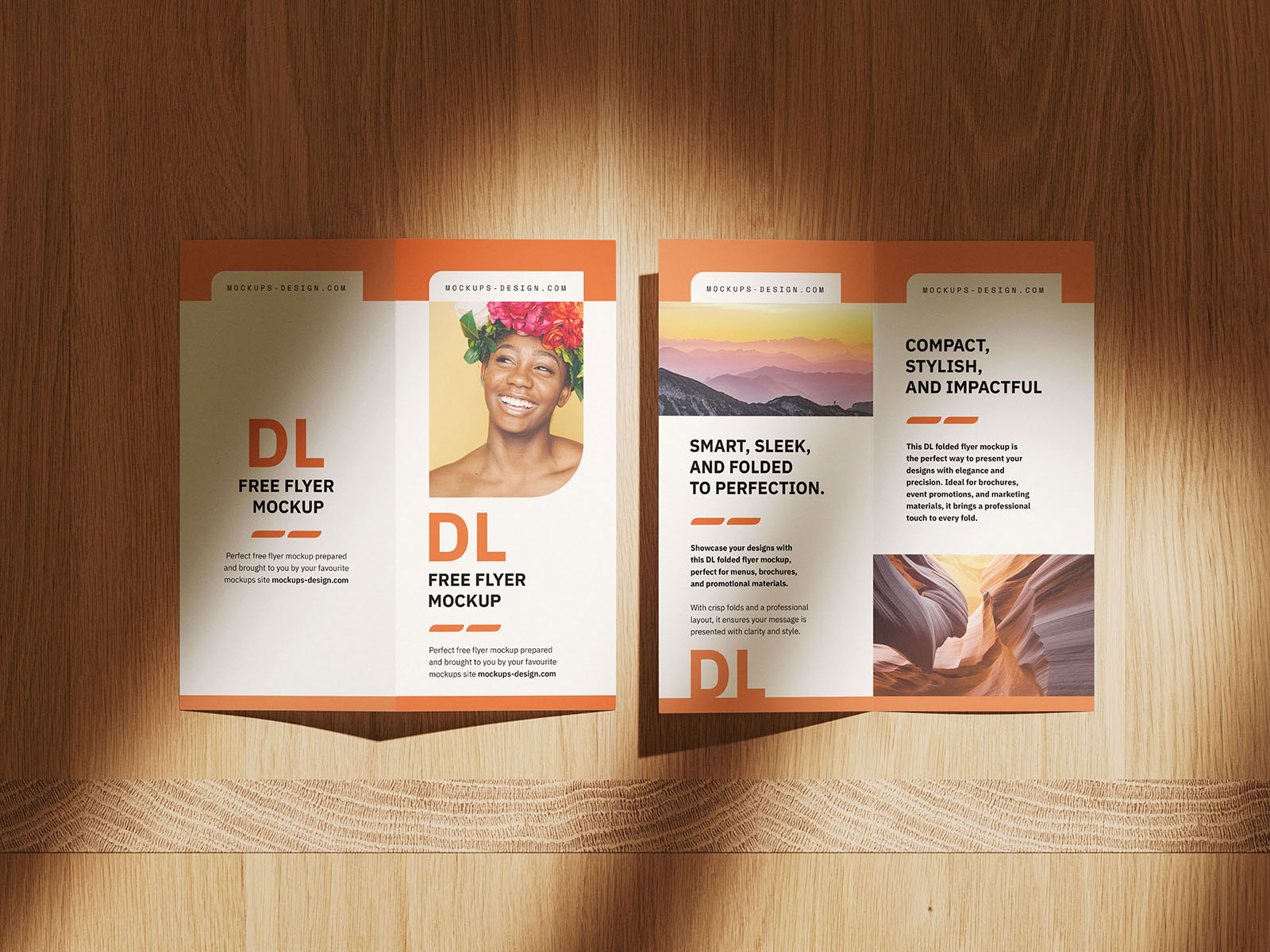 Free Folded DL Flyer Mockup PSD Template