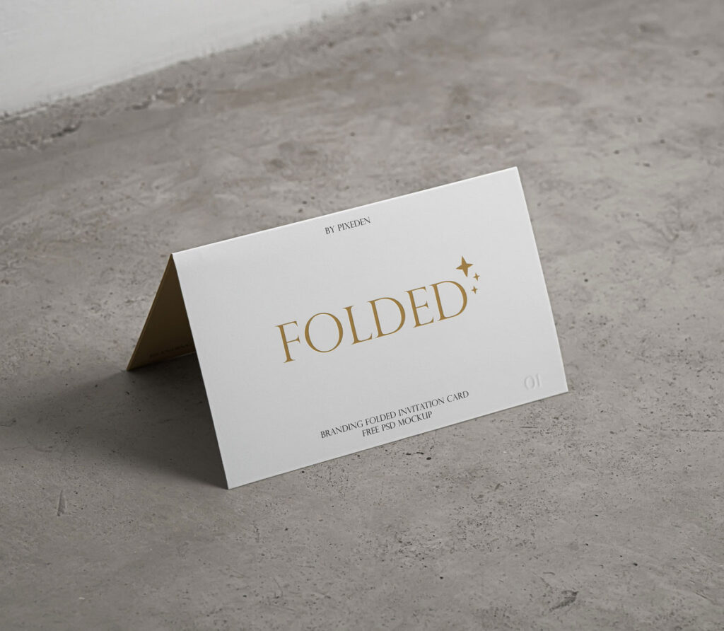 Folded Invitation Card Identity Mockup