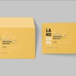 Folded Invitation Card Mockup in 4 Shots