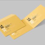 Folded Invitation Card Mockup in 4 Shots