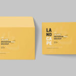 Folded Invitation Card Mockup in 4 Shots