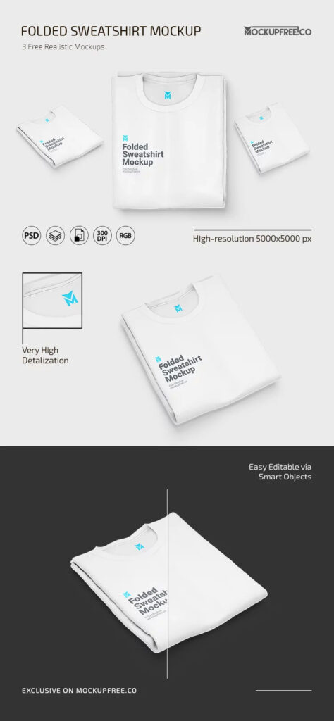 Folded Sweatshirt Mockup