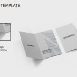 Folded Vertical Business Card Mockup