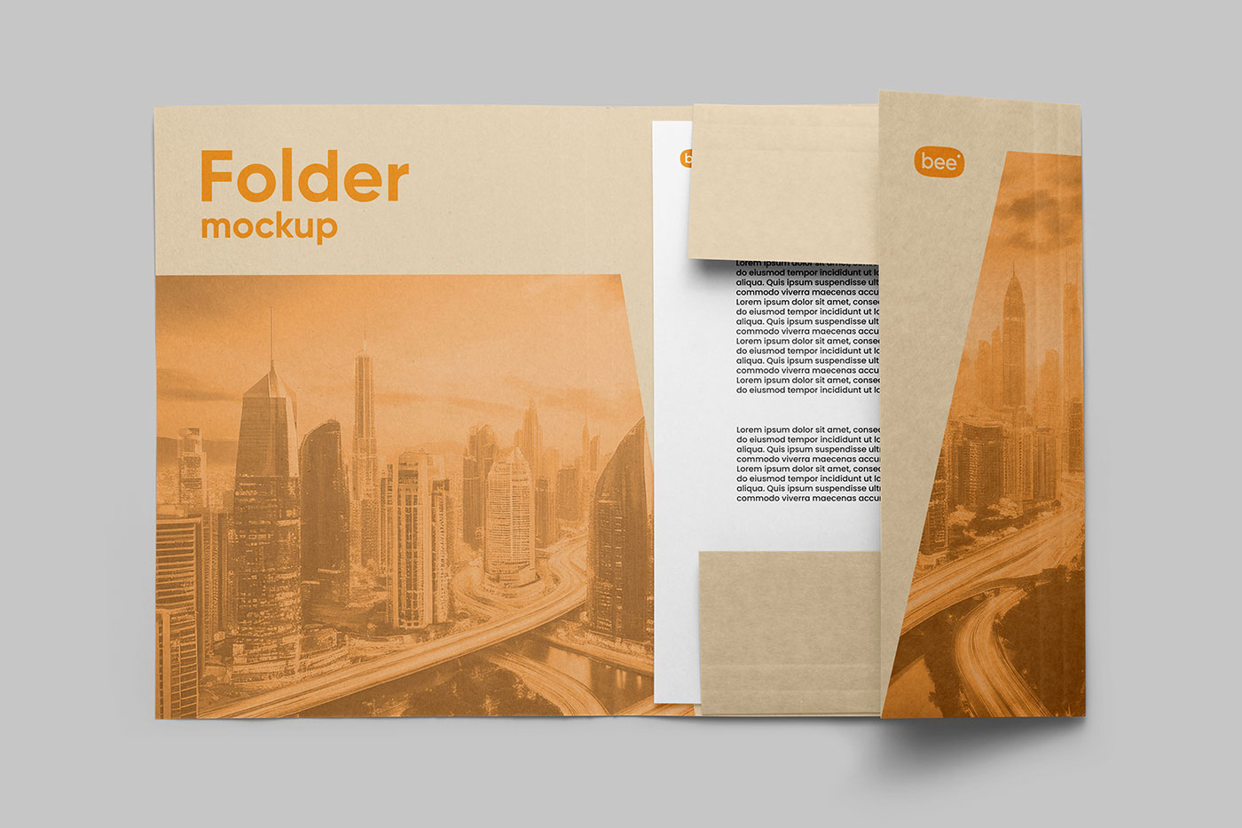 Free Folder with Letterhead Mockup PSD Template