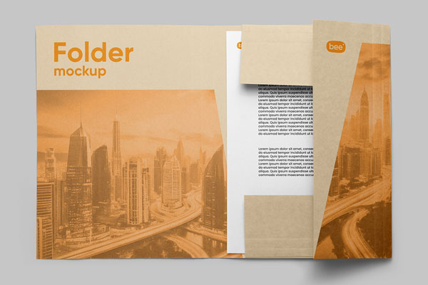 Folder with Letterhead Mockup