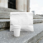Food Bag with Paper Cup Mockup