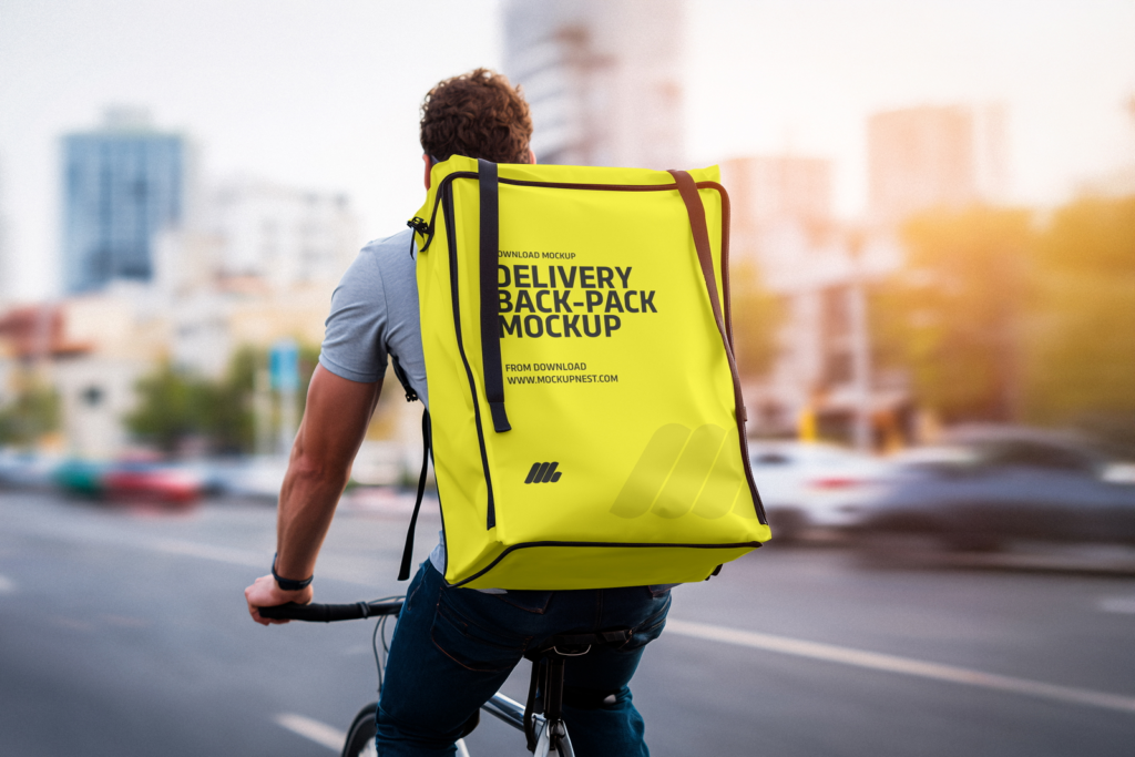 Food Delivery Bag Backpack Mockup